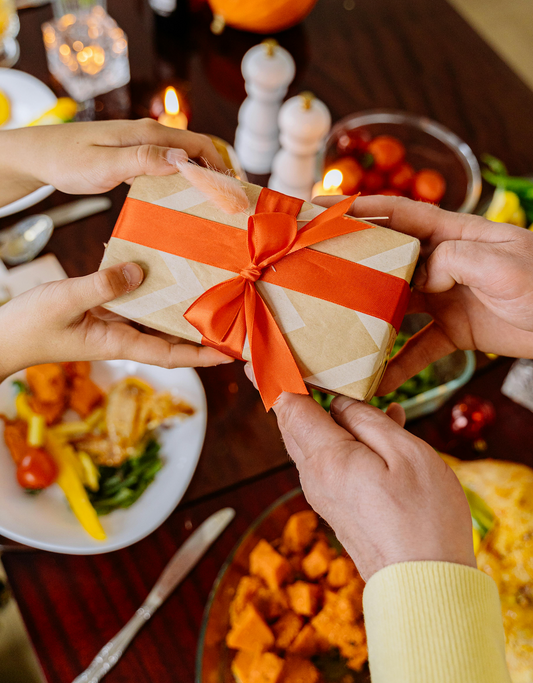 gift over dinner table
