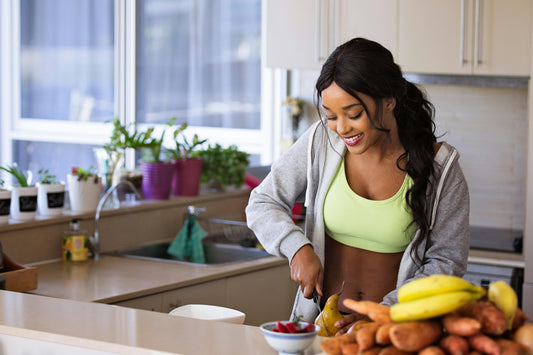 person cooking in kitchen