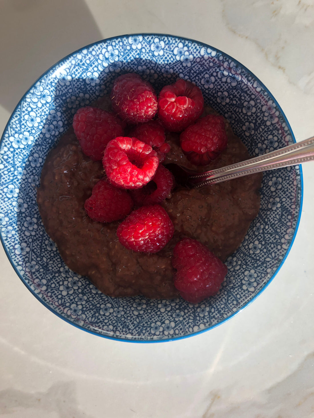 Looking For Healthy Desserts: Chocolate Chia Seed Pudding W/ Organic Raspberries